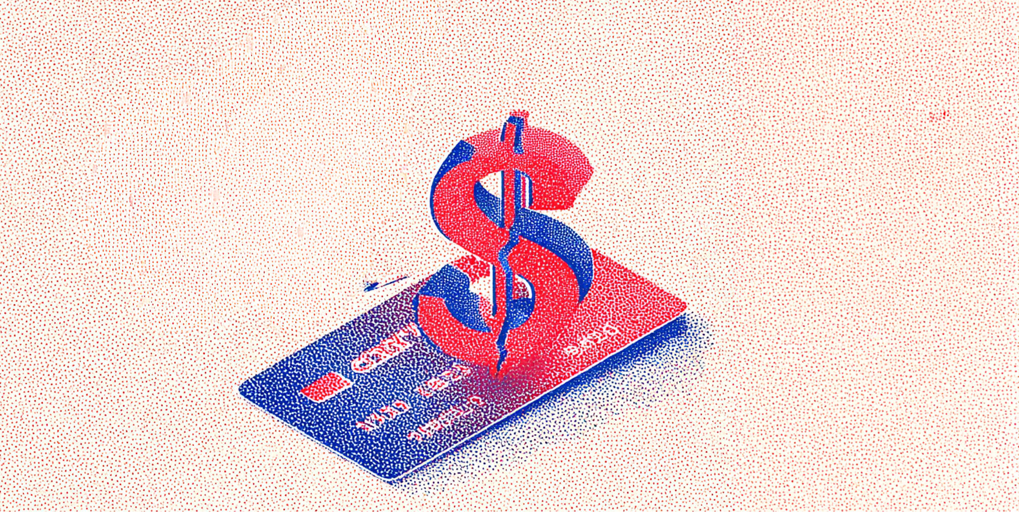 Credit card with a cracked dollar symbol rising from it, illustrating the financial cost of fixing bad Shopify development.