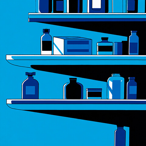 Minimalist illustration of a café table with a coffee cup, emphasizing quiet routines and familiar daily habits.