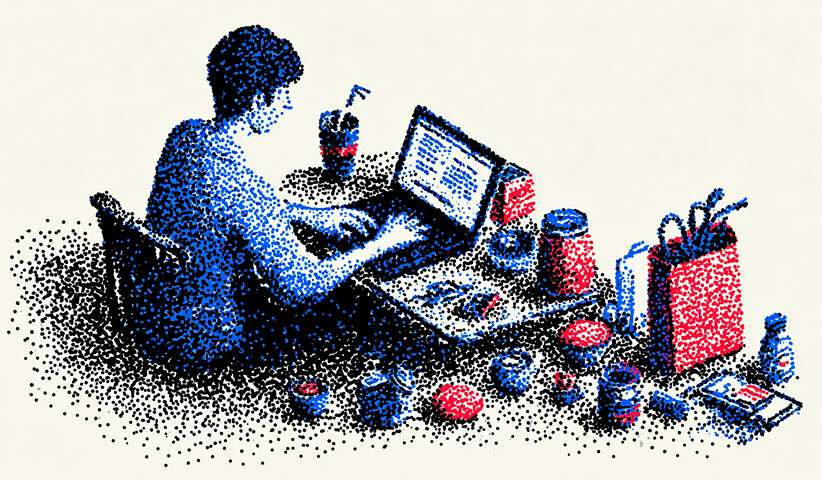 Person working at a cluttered desk with laptop and notes, symbolizing hands-on migration tasks and technical setup.