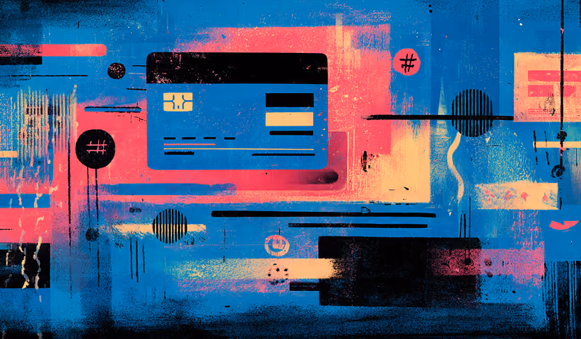 Digital interface elements and payment card imagery representing international payments and multi-currency transactions.