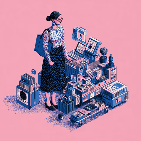 Illustration of a small boutique storefront filled with plants and shelves, symbolizing a thoughtfully designed brand environment.