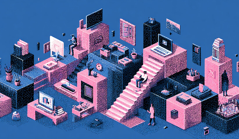 Flat-lay illustration of lifestyle products, packaging, and brand elements arranged together to show cohesive brand presentation.