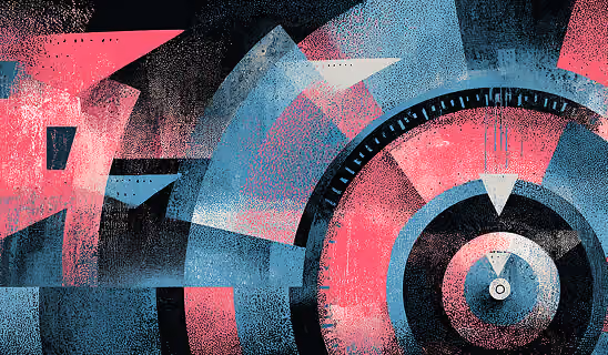 Circular target-style graphic representing precision marketing, audience targeting, and strategic focus.