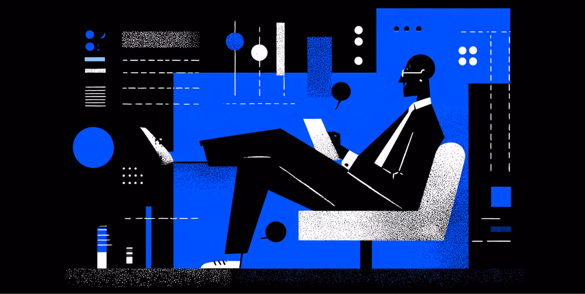 Person seated and reviewing content on a device, symbolizing strategy evaluation, reporting, and performance review.