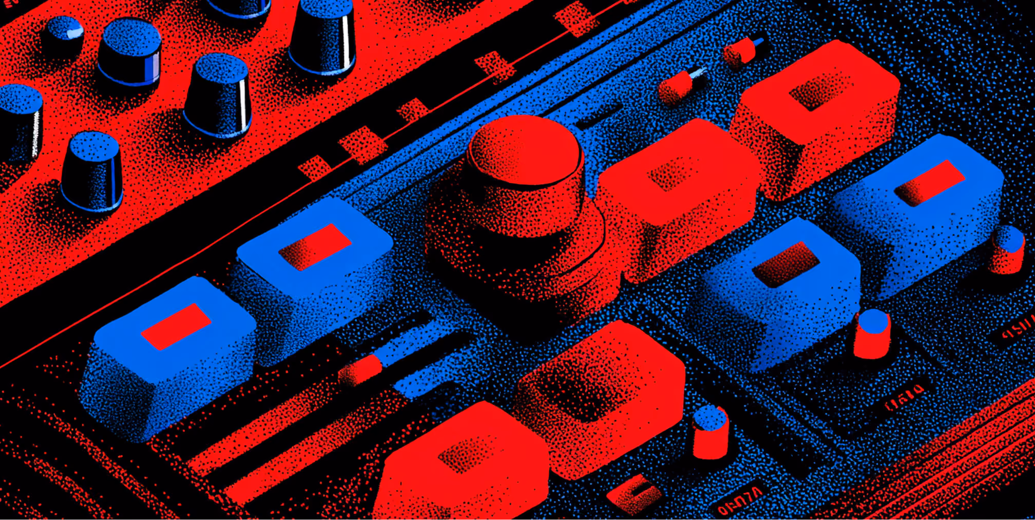 Close-up of an audio mixing console with sliders and knobs, symbolizing optimization, fine-tuning, and performance adjustments in content systems.