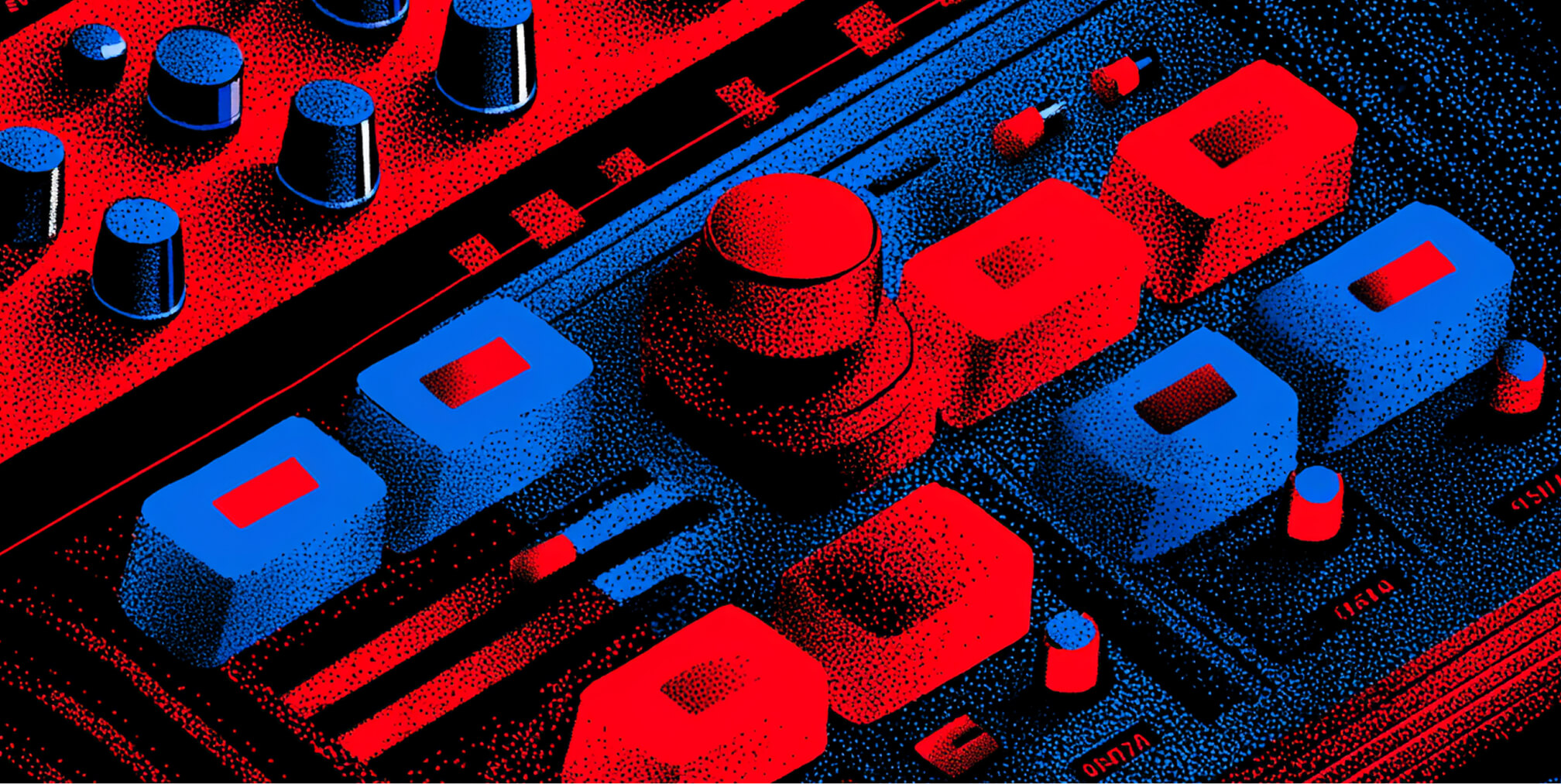 Close-up of an audio mixing console with sliders and knobs, symbolizing optimization, fine-tuning, and performance adjustments in content systems.