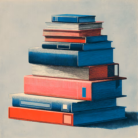 Stack of books arranged in ascending order, representing accumulated knowledge and structured learning through iteration.