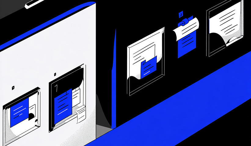 Series of framed layout designs on a wall, representing different logo applications and brand assets.