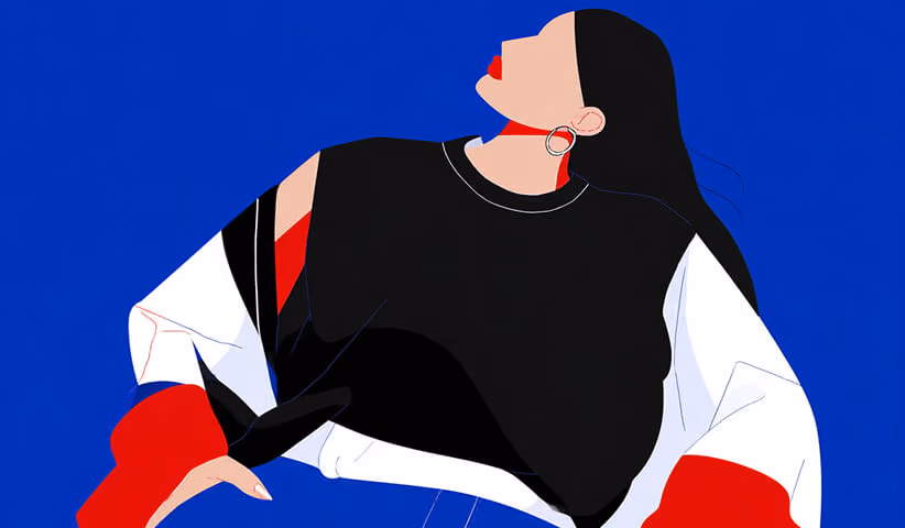 Close-up of a person in oversized streetwear with bold colors, representing attitude and identity in fashion.