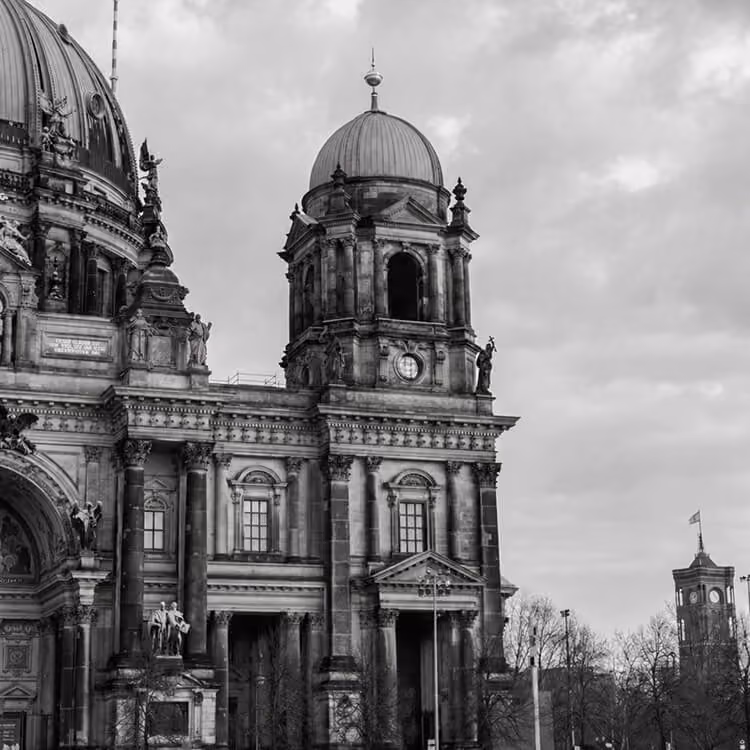 Berlin Cathedral featuring historic dome architecture and detailed classical design.