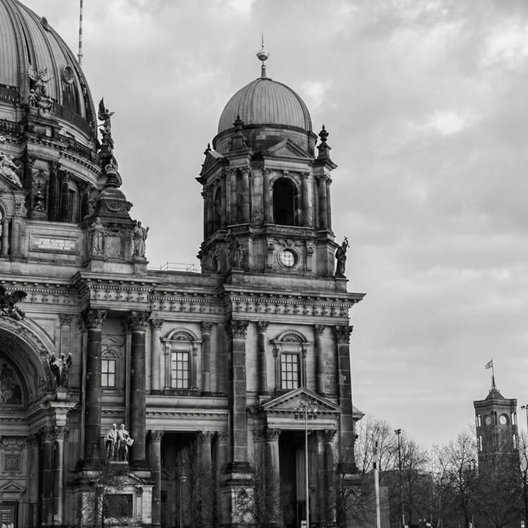 Berlin Cathedral featuring historic dome architecture and detailed classical design.