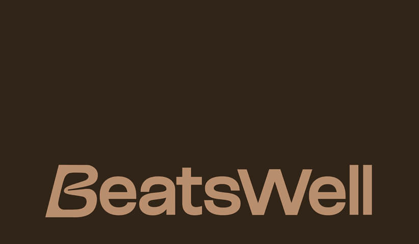 BeatsWell logo displayed on a minimal background, representing brand identity design.