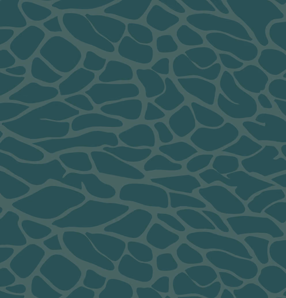 Abstract organic pattern design in layered teal tones inspired by natural cannabis textures and branding visuals.