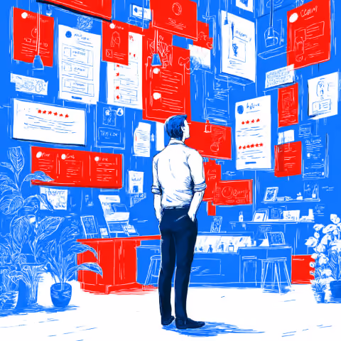 Professional reviewing a wall of performance dashboards and marketing metrics, illustrating how leading digital marketing agencies evaluate campaigns and measure results.