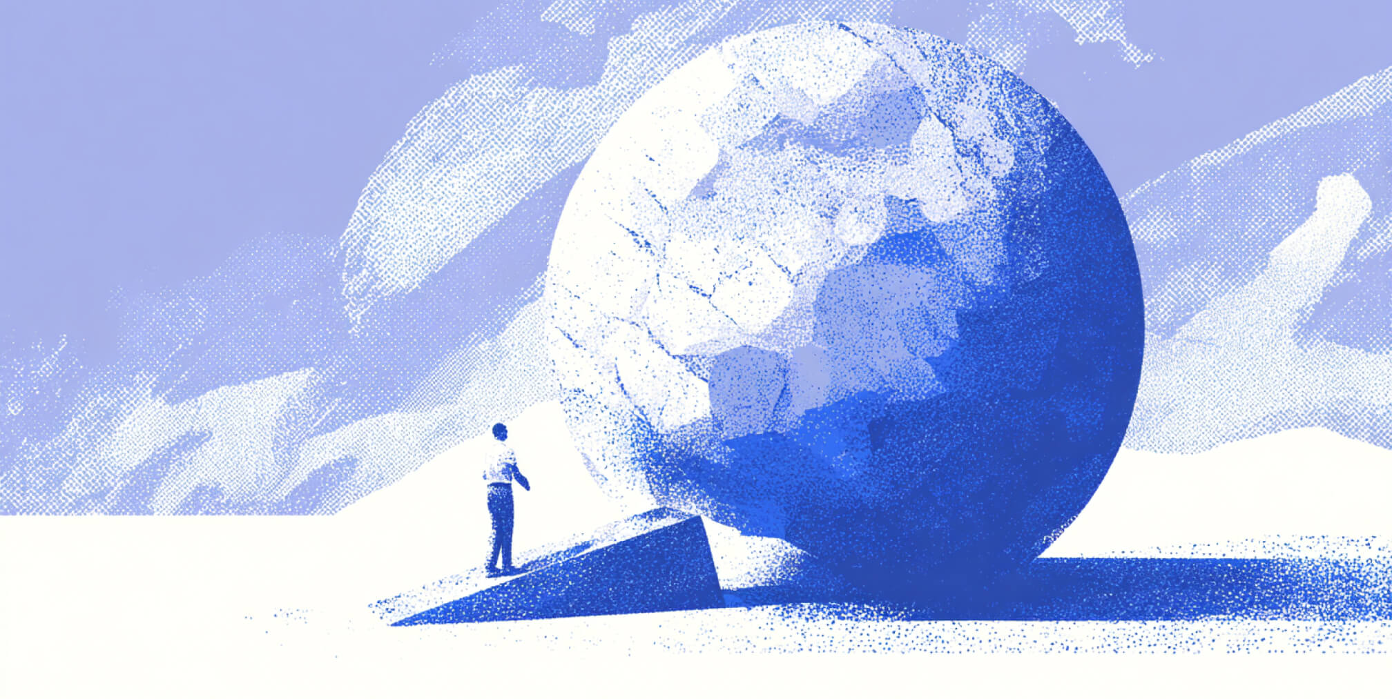 Professional standing before a massive globe, symbolizing the global reach, influence, and strategic impact of top marketing companies helping brands scale across markets.