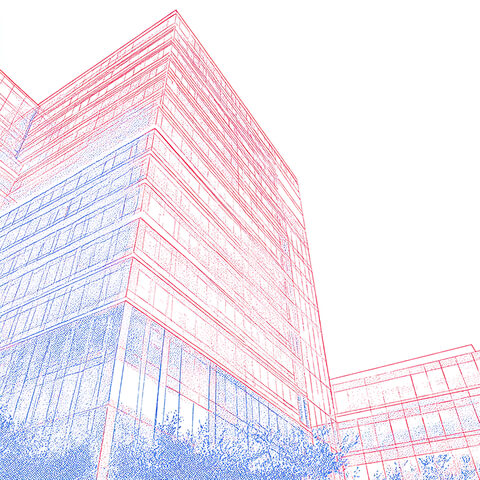 Modern office building exterior representing enterprise organizations, corporate credibility, and the importance of professional brand positioning in competitive B2B markets.