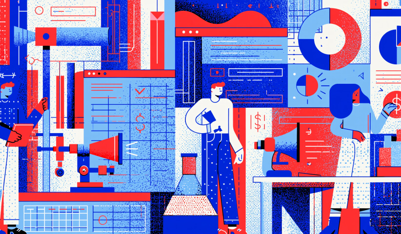 Abstract business environment featuring campaign assets, communication channels, and performance indicators, representing the connection between marketing activities and measurable business growth.
