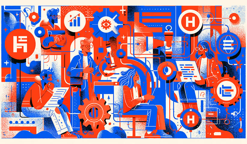 Collaborative design ecosystem filled with workflows, analytics, documentation, engineering handoffs, and team communication, illustrating how Product Designers coordinate across multiple disciplines to bring products to market.
