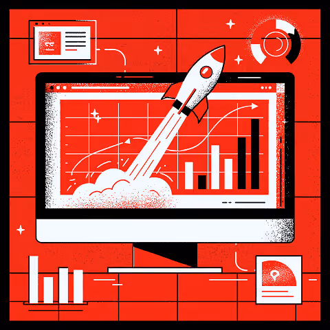 Website growth dashboard with analytics and performance charts.