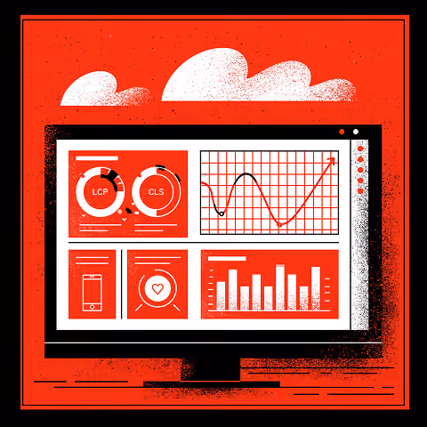 Core Web Vitals dashboard showing website performance metrics.