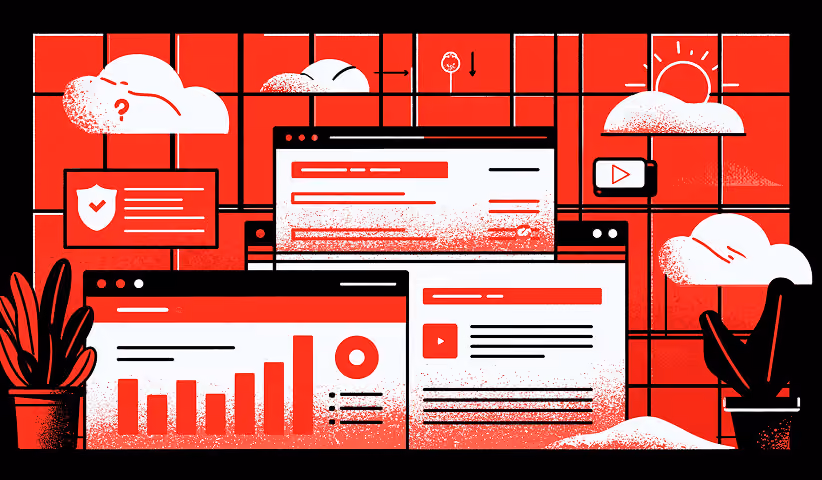 Website performance dashboard with analytics and cloud services.