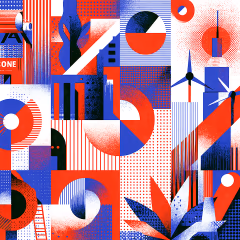 Abstract business analytics and data visualization design.