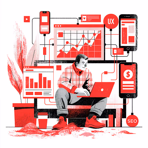 Developer optimizing a Shopify store across devices.
