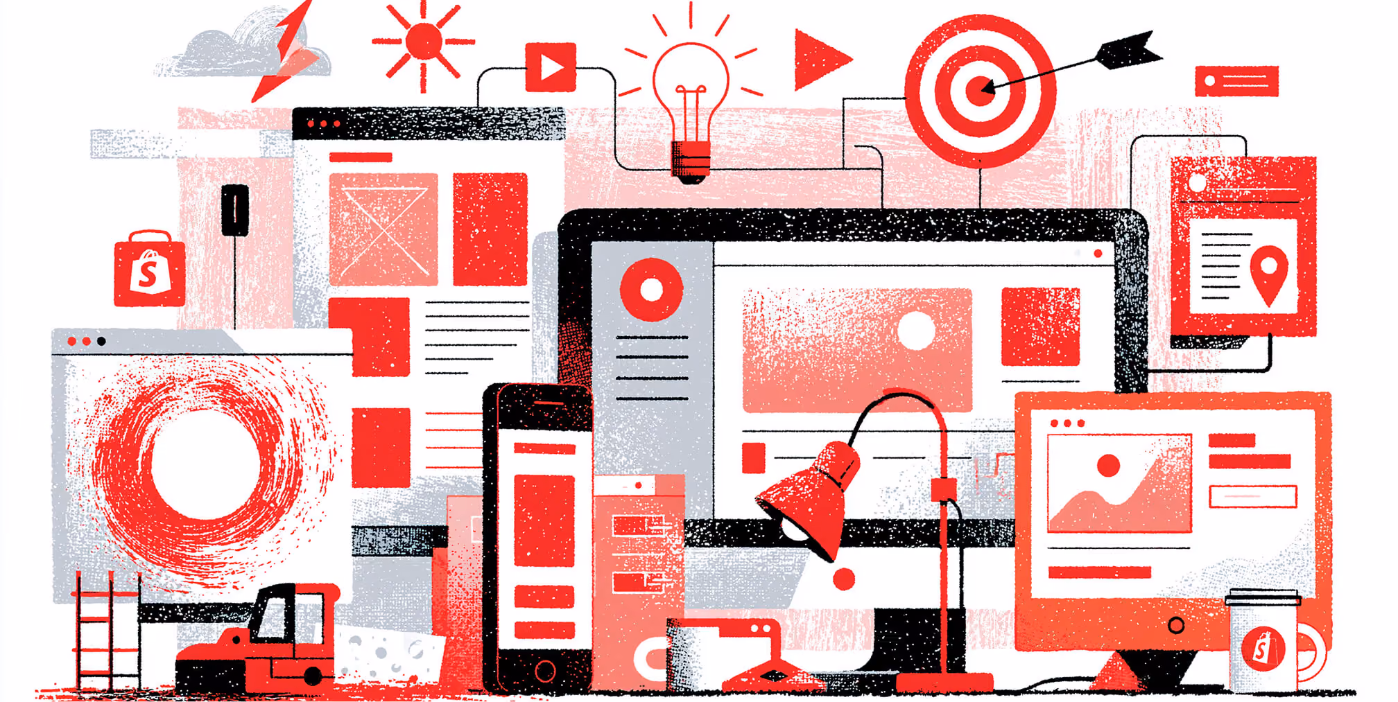 Shopify website development and digital marketing tools.