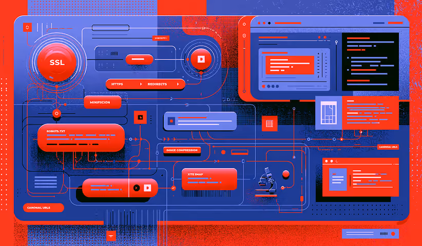 Technical SEO tools, redirects, and image compression.