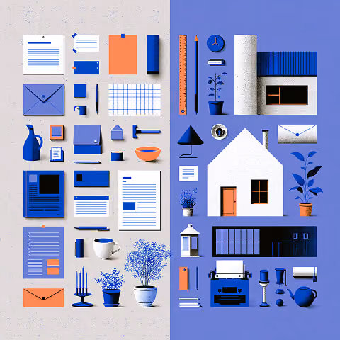 Coordinated stationery and interior design elements.