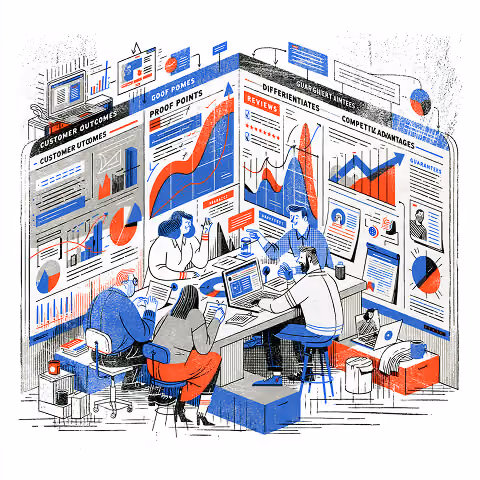 Marketing strategy workshop using customer data, analytics, and performance dashboards.