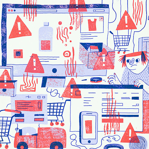 Ecommerce dashboard filled with warning alerts, failed product pages, abandoned carts, and critical notifications, illustrating the types of urgent Shopify issues that require immediate developer intervention.