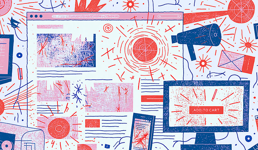 Collection of websites, analytics dashboards, marketing tools, and ecommerce interfaces connected around a central target, illustrating the coordination required to restore Shopify storefront functionality across digital systems.