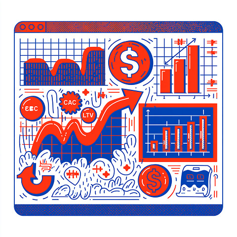 Business performance dashboard displaying revenue growth, CAC, LTV, financial metrics, forecasting charts, and KPI reporting used by business growth consulting firms.