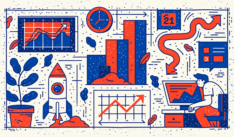Startup growth dashboard featuring performance charts, project timelines, financial metrics, productivity tracking, and strategic planning for scaling a business successfully.