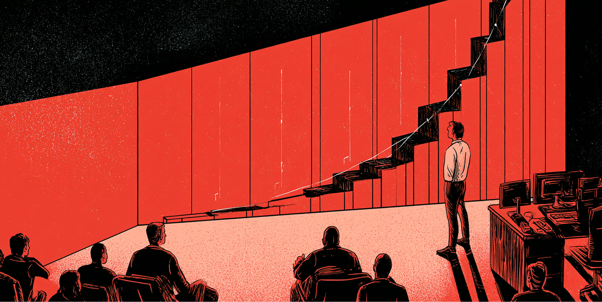 Startup founder presenting an app growth roadmap to investors, illustrating the long-term strategy for scaling after raising capital.