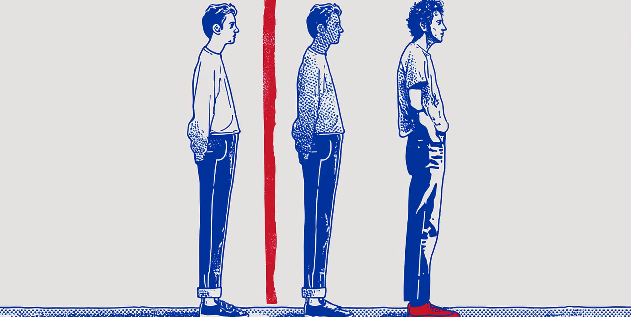 Three figures progress from a simple human outline to increasingly complex forms, representing how AI can augment brand development without replacing the human identity behind the brand.