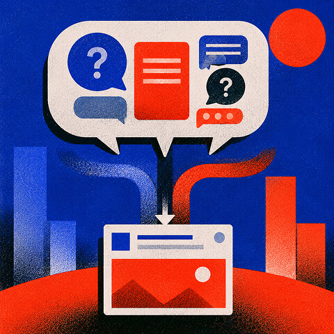 Conversational signals connecting a detailed customer question with a relevant ad.