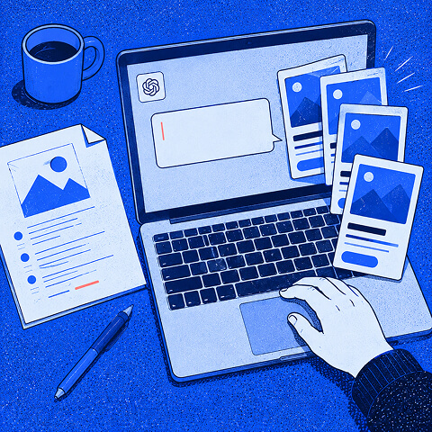 Minimal campaign input producing several nearly identical generic ad concepts.