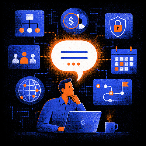 Business buyer describing detailed requirements such as budget, security, integrations, and timeline.