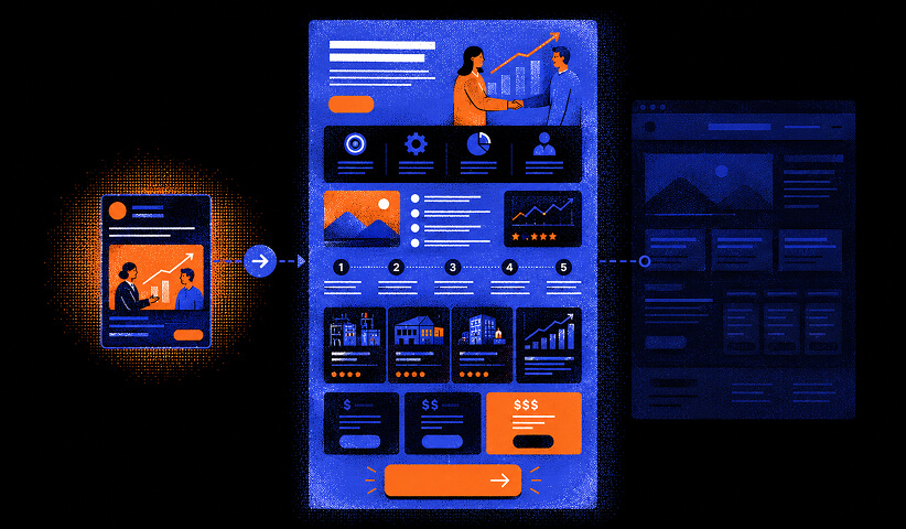 Intent-specific B2B ad connecting to a focused landing page with proof, process, and a clear action.