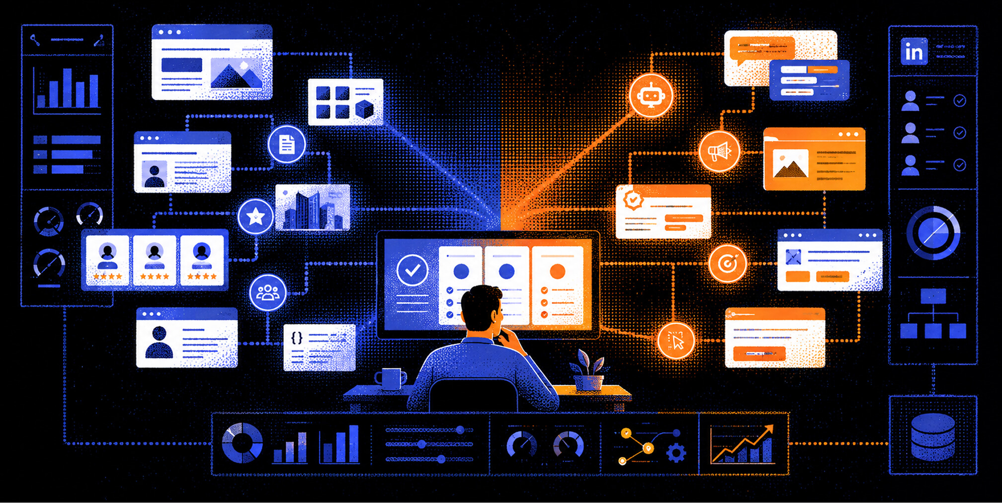Paid ChatGPT Ads and organic AI visibility supporting the same B2B buyer through separate paths.