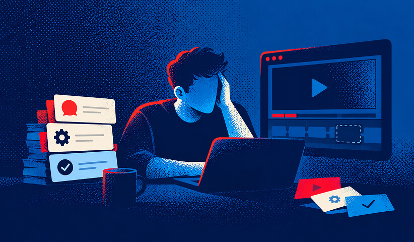 A founder manages production tasks and revisions around a single SaaS video project.