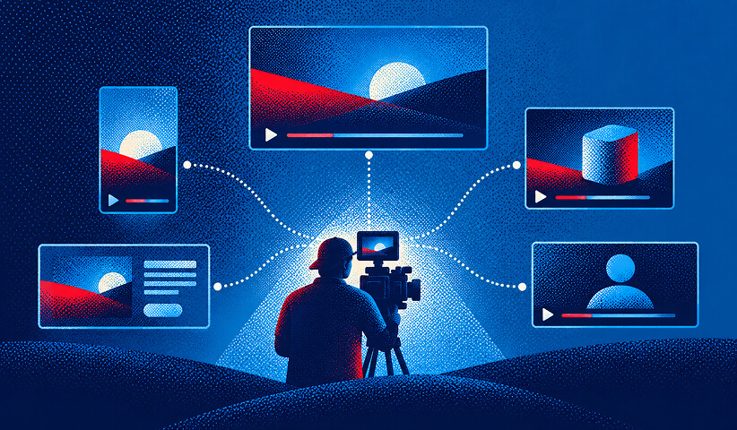 One SaaS production session creates multiple reusable video assets through a modular workflow.