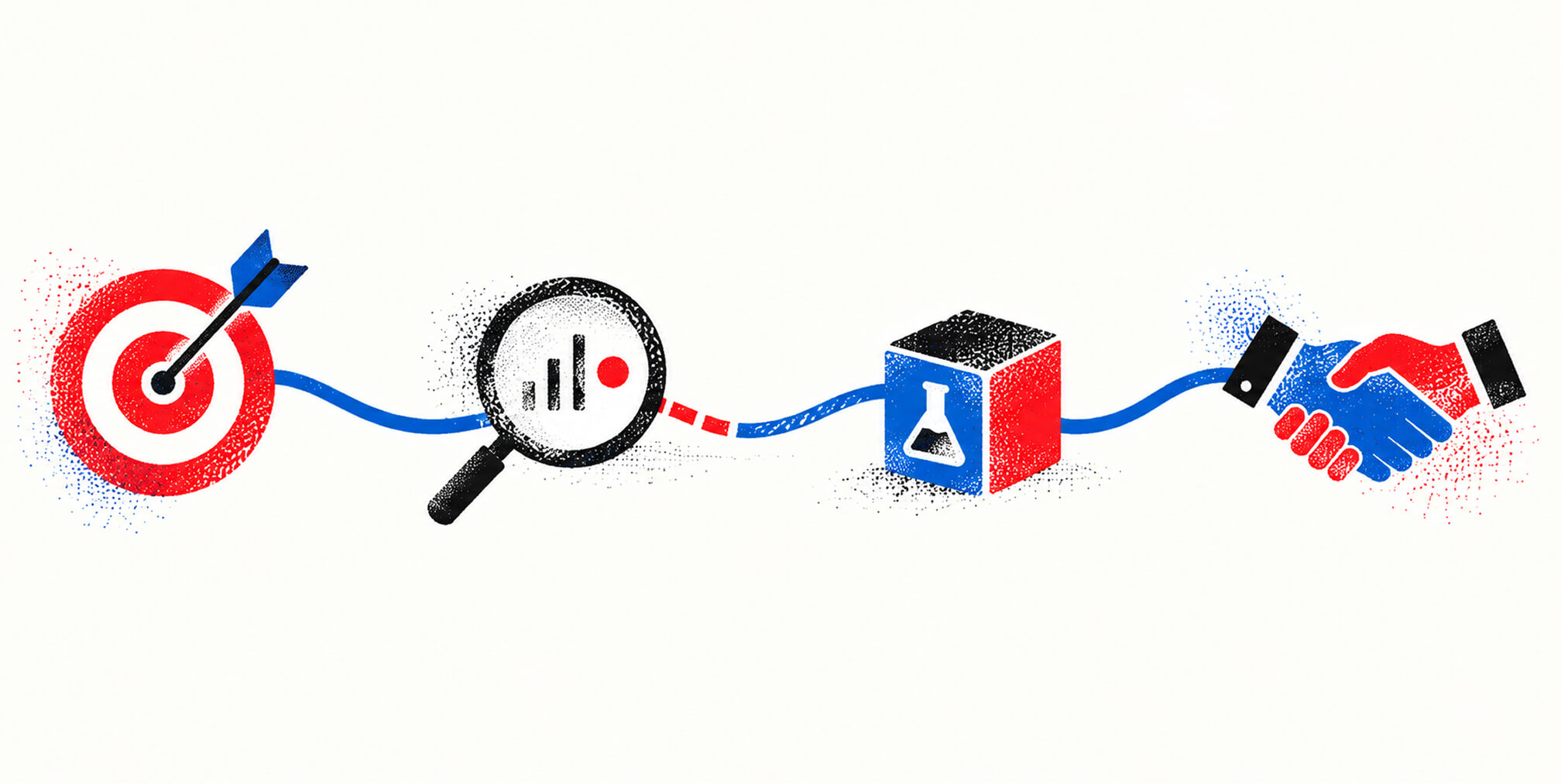 Agency selection moves from clear goals and measurement checks to a pilot and verified partnership.