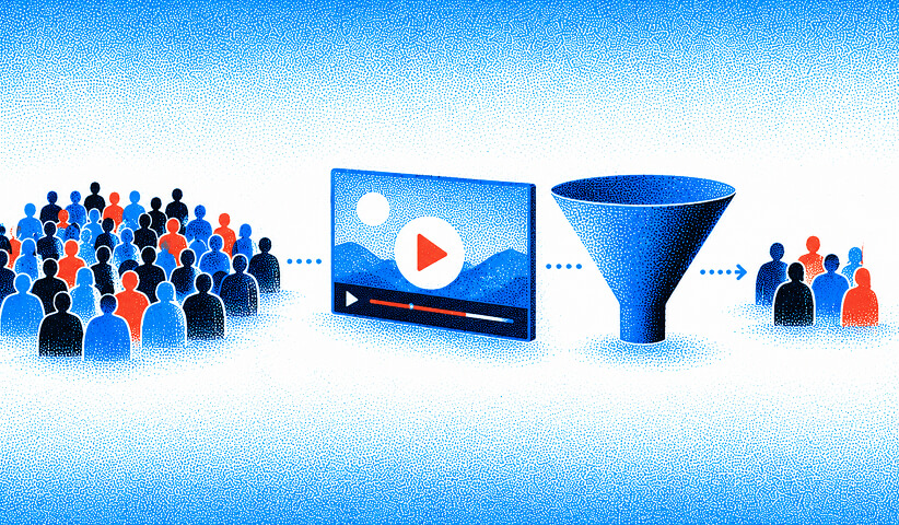An awareness video introduces a SaaS problem and moves interested buyers into the funnel.