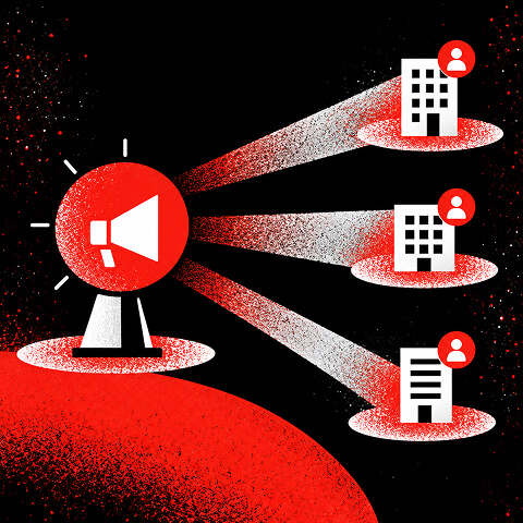A B2B advertising engine directs paid media toward a focused group of target accounts.