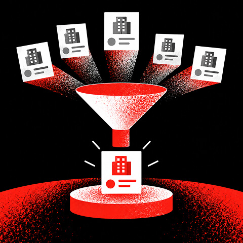 Predictive account scoring identifies one high-priority B2B account from a larger target list.