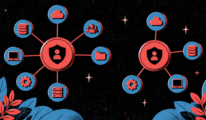 Comparison of two privacy management ecosystems connecting protected user data with cloud, database, device, and organizational systems.