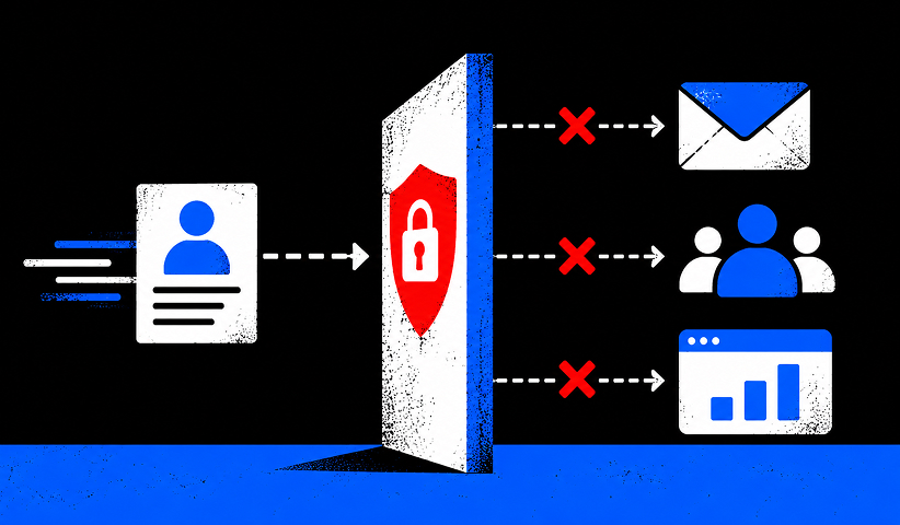 A privacy barrier prevents protected health information from entering email, advertising, and analytics tools.